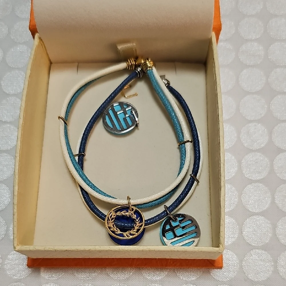 Vintage GREEK Inspired Kids Cord Bracelets Extra Charm - Picture 7 of 8